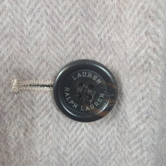 Lauren Ralph Lauren black label Herringbone wool blend dusty pink  coat size 4 - Picture 13 of 15